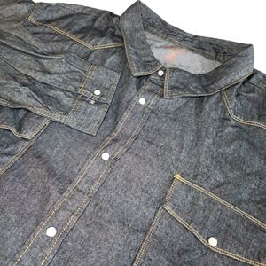 BOULDER CREEK Denim Pearl Snap Shirt Mens 6X Big Tall Dark Blue Western